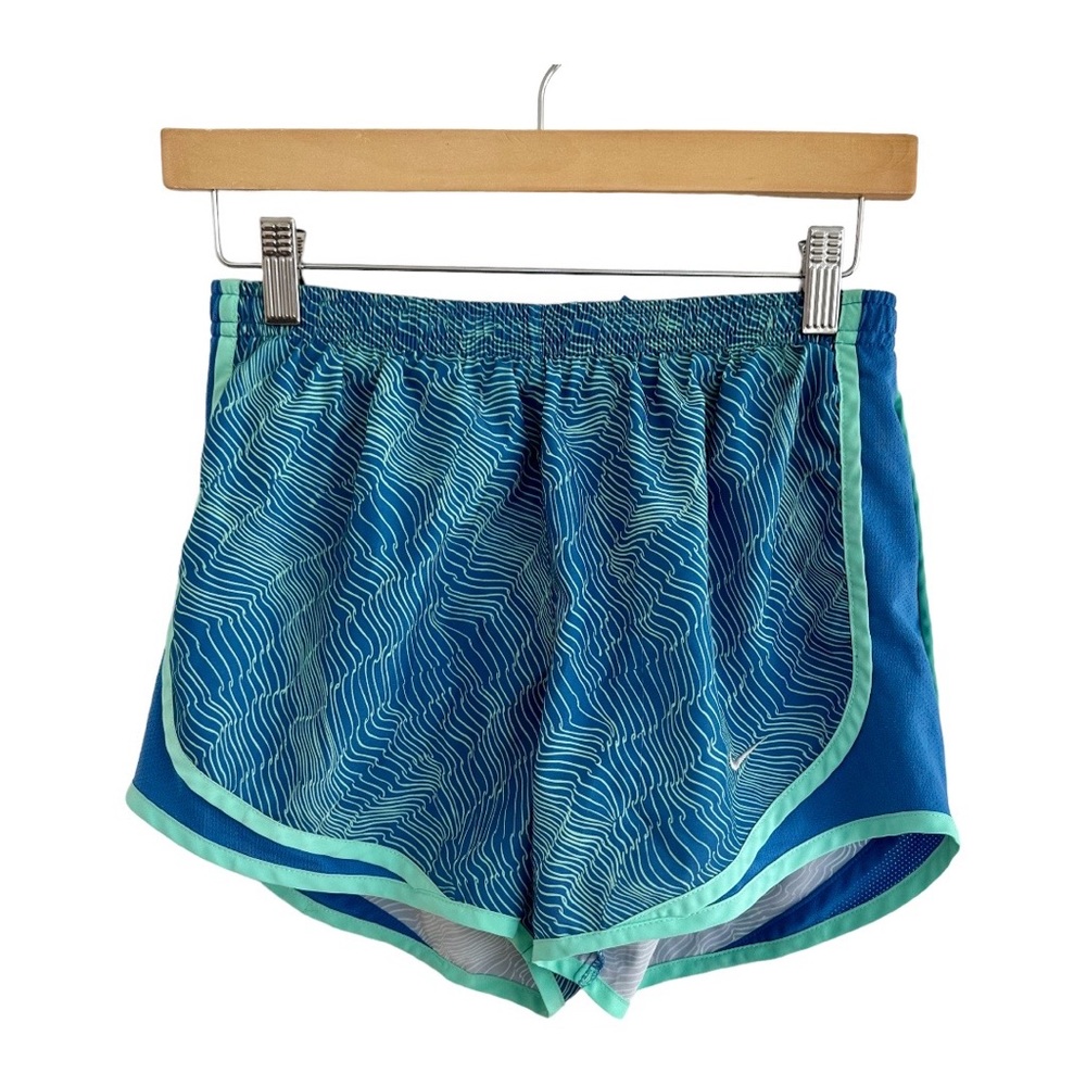 Nike Dri Fit Running Shorts Blue Built In Brief Size Small